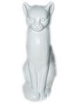 Katzenurne "Bastet" einfarbig 1,2 lit. Wei-matt (01) 